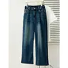 Pantalones vaqueros anchos casuales nuevos de otoño para mujer talla grande, estilo novio, adelgazantes y casuales, con diseño hasta el suelo 0689