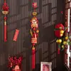 Colgante de Año Nuevo 2026 Año del Caballo Festival de Primavera Carácter de Bendición Decoración Festiva Nudo Chino Cadena de Chiles Petardo Decoración para Colgar en la Pared
