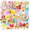 50 Dulces Pegatinas de Helado de Verano con Pequeños Asas Fáciles de Arrancar, Decoración para Diario de Postres de Paleta Materiales DIY