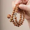 Pulsera de Pulsera de Oración Budista Vintage de Seis Caminos de Cuero de Grano Completo de Ocho Milímetros con Colgante de Loto Hecha a Mano Original