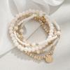 Moda y Estilo Elegante Aleación Colgante Redondo CCB Cristal de Imitación Resina con Cuentas Elástico Pulsera para Mujer Juego de 5 Piezas