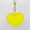 Accesorio en Forma de Corazón de Piel de Conejo Llavero de Coche Colgante Bola de Peluche Linda Colgante para Bolso Regalo de Cumpleaños en Forma de Corazón