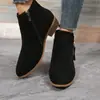 Botas de mujer transfronterizas 2026, botas Martin con cremallera lateral, botines, botas de mujer, otoño/invierno, exportación, botines de mujer talla grande, venta al por mayor de fabricante