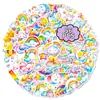 56 Novos Adesivos de Grafite de Estrela Arco-Íris de Desenho Animado Colorido Feminino Coração Material de Decoração de Diário