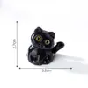Micro-paisagem criativa gatinho preto fofo casa de boneca decorações DIY acessórios adoráveis mini carro ornamentos pequenos para mesa