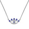 Collar y pulsera de plata de ley S925 con diseño de palmeras y ojos, joyería de lujo para mujer