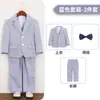 Traje infantil, terno listrado estilo cavalheiro britânico para meninos, traje de performance para meninos para recitais de piano e leituras de poesia, traje de pajem para casamento