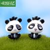 Ornamento de Micro Paisagem com Musgo Desenho Animado Boneco Panda Gigante Joia de Resina Montada DIY
