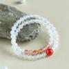 Nueva pulsera de cuentas rojas flotantes de hielo sur para mujer, nicho de alto sentido, nueva ágata blanca china, pulsera de doble anillo, joyería al por mayor