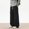 Calça cargo estilo cimitarra americana para homens, novo outono de 2026, calça casual larga de perna reta solta para adolescentes