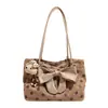 Bolso tote de ante con lunares y lazo de estilo coreano de moda para mujer, nuevo y moderno 2026, versátil, de gran capacidad, para llevar bajo el brazo