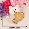Etiqueta Bordada Original Lixin Gato de Dibujos Animados Anime Parche Autoadhesivo Accesorios para Ropa DIY Bordado para Diario Pegar Bordado