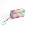 Bolso de Cosméticos Nuevo de PU Láser Disparador Cuero Bolso de Cosméticos Colorido Almohada Tie-Dye Impermeable Bolso de Maquillaje