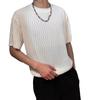 Camiseta blanca de seda de hielo 2024 para hombre, estilo moderno de verano, manga corta, informal, nuevo estilo, súper atractiva, media manga.