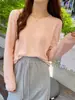 Camada Base de Malha Básica Cor Verde Gelo Menta para Mulheres Outono Inverno Estilo Coreano Cor Sólida Manga Longa Macio e Aconchegante Top Interno