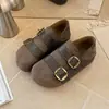 Zapatos de mujer estilo Birkenstock de cuero retro de doble uso que aumentan la altura, cobertura total, nueva colección de otoño, zapatos Mary Jane sin cordones de suela gruesa