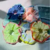 Diadema floral de tela coreana súper linda y dulce de alta elasticidad para mujer, adecuada para todas las estaciones, scrunchie floral extragrande