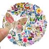 100 peças de adesivos de jornal artístico flores de borboleta voando graffiti bagagem laptop telefone case adesivos