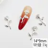 Nuevas y Modernas Decoraciones de Uñas 3D de Aleación Tulipán Accesorios de Flor Rosa Decoraciones de Uñas Portátiles Venta al por Mayor