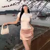 Camiseta Blanca de Manga Corta Ajustada de Algodón para Mujer, Ropa Interior de Verano con Cuello Redondo