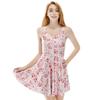 Impresión Digital Al por Mayor y al por Menor Vestido Plisado de Calavera Rosa Falda de Paraguas Dulce y a la Moda Adelgazante Estilo Europeo y Americano