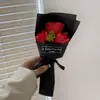 Dia dos Namorados e Dia das Mães Novo Buquê de Flores de Sabão Presente Flores de Sabão Cravo 3 Peças Pequeno Buquê Promocional