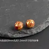 Contas Redondas de Areia de Cristal com Caractere da Sorte Estampado em Ouro, Acessórios DIY de Cinábrio, Contas Soltas, Acessórios de Caractere da Sorte de Cinábrio, Pingentes DIY