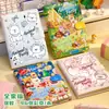 Cuaderno Cubierto de Piel de Oso Kaba, Cuaderno de Dibujos Animados Lindos con Hebilla Magnética para Niñas, Diario con Páginas de Colores