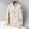 Traje Tang Chino Camisa de Manga Larga para Hombres de Mediana Edad y Mayores, Ropa de Primavera y Verano para Papá, Abuelo y Personas Mayores, Hanfu