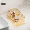 Caja de Almacenamiento con Patrón de Glaciar Escritorio Cosméticos Labial Bocadillos Canasta Transparente Armario Espejo para Cuidado de la Piel Tocador Caja para Artículos Varios