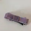 Grampo de Banana com Laço Dupla Camada de Chiffon com Bolinhas Azuis Estilo Coreano Primavera e Verão Novo Elegante Grampo de Cabelo para Meio-Rabo Acessório de Cabelo