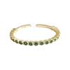 Anillos de Plata de Ley 925 Chapada en Oro de 18K con Esmeralda y Diamante Estilo Japonés y Coreano Diseño de Nicho para Mujer Lujo Ligero de Alta Gama Anillo Abierto