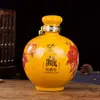 Garrafa de Vinho de Cerâmica Jingdezhen Jarra de Vinho 2,5kg Coleção Garrafa de Vinho Palha de Trigo Imitação Frasco Selado para Licores Doméstico