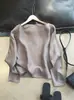 Em Estoque Nuvvem Fumê Linho Francês Viscose Manga Kimono Blusa H30252 Atacado