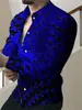 Camisa de Hombre de Manga Larga Europea y Americana Transfronteriza de Primavera y Otoño, Nueva Tendencia de Moda con Estampado 3D Fresco