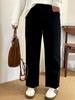 Calça Jeans Reta com Cintura Elástica Plus Size para Mulheres, Calça Casual, Outono 2026, Jeans Versátil para Mulheres Plus Size, Calça Skinny Emagrecedora Nk1325