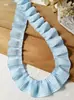 Acessórios com Renda, Renda Franzida Xadrez Vermelho, Bainha de Saia DIY, Borda de Punho, Material Pregueado
