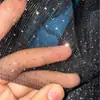 Celebridade da Internet Tecido de Gaze com Glitter Cenário Malha Estampada Malha de Glitter Prata Design de Vestido Tecido Decoração de Casamento Adereços