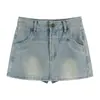 Saia Jeans Lavada Cor Clara Estilo Retro Spice Girl Feminina Primavera e Outono Emagrecedora Linha A Saia-Calça de Quadril