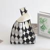 Cor de Contraste Atacado Bolsa de Tricô Bolsa de Pulso Bolsa Tote Bolsa de Mão Bolsa de Tricô Bolsa Feminina Bolsa de Tricô Vazada Tecida Pequena Quadrada