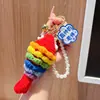 Llavero Colgante de Pez Koi Tejido de Felpa Adorno para Bolso - Un Pequeño Regalo para Maestros en el Día del Maestro o para la Temporada de Regreso a Clases