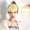Peruca com Franja Estilo Desenho Animado, Mesmo Estilo das Celebridades da Internet Femininas, Franja Falsa Tingida de Dourado, Aplique de Franja Falsa Processamento Personalizado
