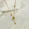Colar com Pingente de Tassel de Cabacinha em Prata Esterlina 925 para Mulheres, Corrente de Clavícula Simples Novo Estilo Chinês Design de Fortuna 0581A