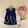 Ailetu nuevo otoño industria pesada bordado creativo chica Traje de mezclilla estilo occidental calle frita conjunto de tres piezas 9935