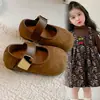 Zapatos individuales estilo coreano para niñas 2026 primavera y otoño vintage versátiles suela blanda Birkenstock con correa de estampado de leopardo zapatos Mary Jane de piel