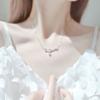 Collar BaObAo con diseño original de plata de ley s925, diseño de aurora, cielo estrellado, una estrella, un significado, nicho femenino, cadena de clavícula de alto sentido.