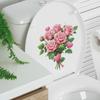 Pegatinas de pared autoadhesivas con diseño de rosa rosa para baño, decoración del hogar, venta al por mayor, HY-M390
