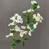 Flores Artificiais Brancas para Decoração de Casamento, Flores de Seda, Ornamentos de Flores Artificiais, Arte Floral Seca, Materiais de Rosa, Arranjo de Flores para Corredor, Arranjo de Parede e Chão