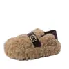 Zapatos de algodón para hombre perezoso de un paso zapatos de tacón de invierno 2026 zapatos de pelo moda mujer dos usos terciopelo añadido hebilla de cuero tacón oculto