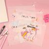 Estuche transparente con diseño de unicornio creativo, bolsa para archivar con dibujos animados, con cremallera y anilla, para aprendizaje y oficina.